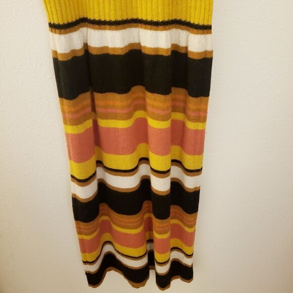 Madewell Viscose/Wool/Angora Blend Striped Sleeveless Midi Dress Size M EUC - Picture 3 of 9